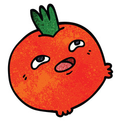 cartoon doodle happy root vegetable