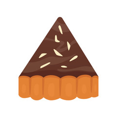 Sweets chocolate dessert objects collection, pie with cream. Homemade bakery cake dessert vector.