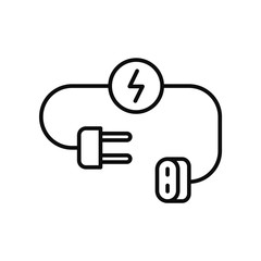 Plug save energy icon. Outline illustration of plug save energy vector icon for web design isolated on white background