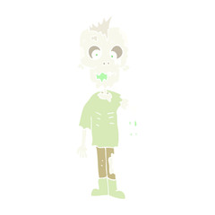 flat color illustration of a cartoon zombie