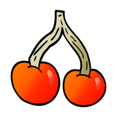 cartoon doodle bright cherries