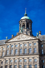 Fototapeta na wymiar Detail of the Royal Palace of Amsterdam located at Dam Square
