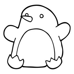 line drawing cartoon dancing penguin