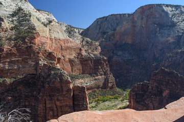 Fototapeta na wymiar High Above Zion Valley on a Trail