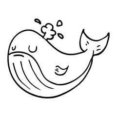 line drawing cartoon whale