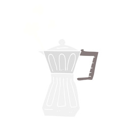 flat color illustration of a cartoon espresso stovetop maker