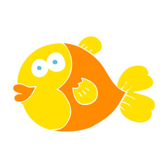 flat color illustration of a cartoon fish