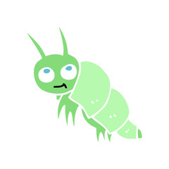 flat color illustration of a cartoon little bug