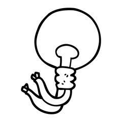 line drawing cartoon light bulb