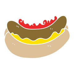 cartoon doodle of a hotdog