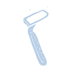flat color illustration of a cartoon razor