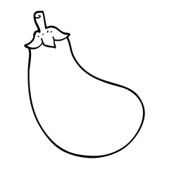 line drawing cartoon eggplant