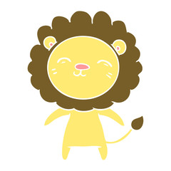 flat color style cartoon lion