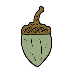 cartoon doodle acorn