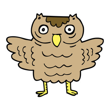 cartoon doodle funny owl