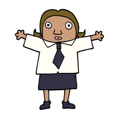 cartoon doodle school girl