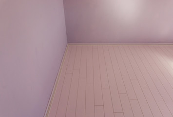 Empty modern chamber room with nothing inside designed in modern stylish colors pink and purple...
