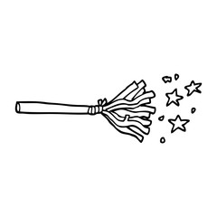 line drawing cartoon magic broom sticks