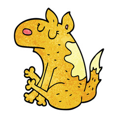 cartoon doodle dog sitting