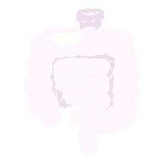 flat color style cartoon surprised intestines