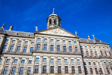 Obraz premium Detail of the Royal Palace of Amsterdam located at Dam Square