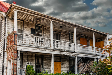 Old Abandoned House with Peeling Paint