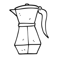 line drawing cartoon stove top espresso maker