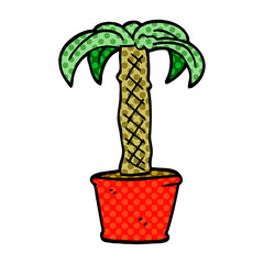 cartoon doodle potted plant