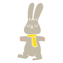 flat color style cartoon rabbit