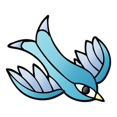 cartoon doodle swallow tattoo