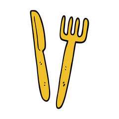 cartoon doodle knife and fork