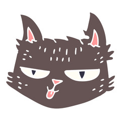 funny cartoon doodle cat