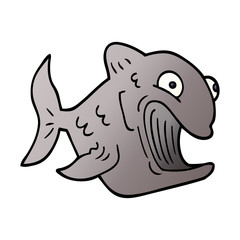 funny cartoon doodle fish