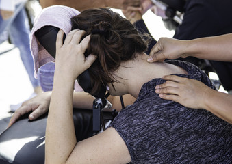 Fototapeta premium Massage on the street
