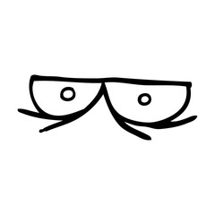 line drawing cartoon staring eyes