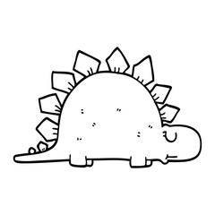 line drawing cartoon prehistoric dinosaur