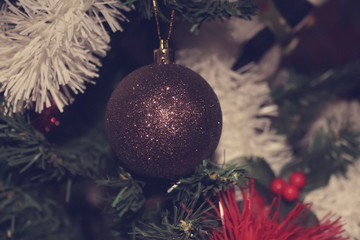 christmas tree and hanging ball background