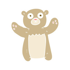 flat color illustration of a cartoon teddy bear