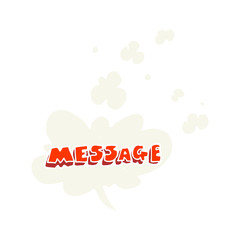 flat color illustration of a cartoon message text