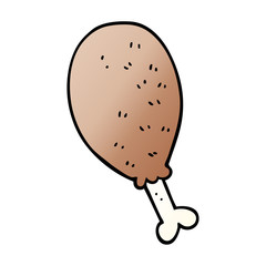 cartoon doodle cooked chicken leg