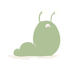 flat color style cartoon slug