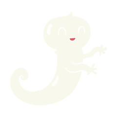 flat color illustration of a cartoon ghost