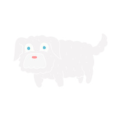 flat color illustration of a cartoon small dog
