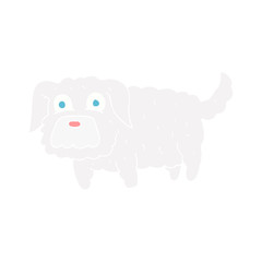 Obraz premium flat color illustration of a cartoon small dog