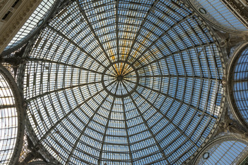 Glass roof of Galleria Umberto Naples Italy