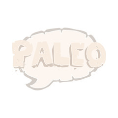 paleo flat color illustration of a cartoon sign
