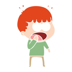 flat color style cartoon shocked man