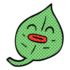 cartoon doodle leaf