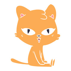 flat color style cartoon cat