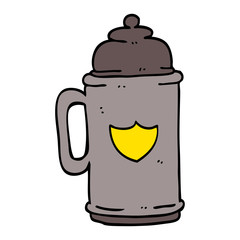 cartoon doodle traditional beer tankard